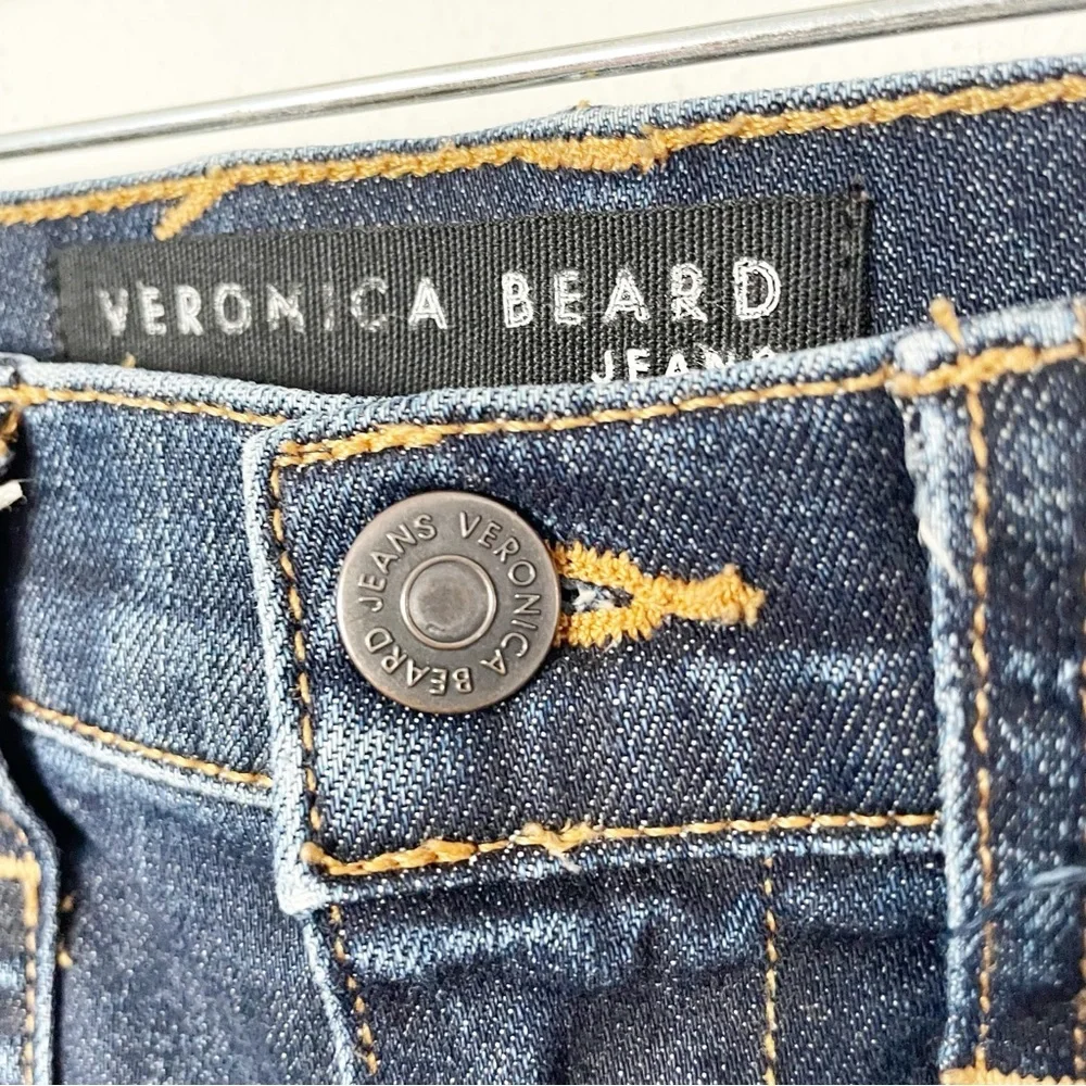 Veronica Beard Beverly Skinny Flare High Rise Jeans in Medium Wash Waist 32”